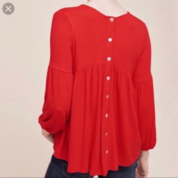 Anthropologie Tops - Eri + Ali Red Shay Gathered Swing Top